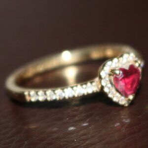 Pandora Elevated Heart Ring 14kt Gold Plated Size 9 - 60mm